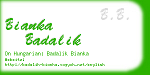 bianka badalik business card